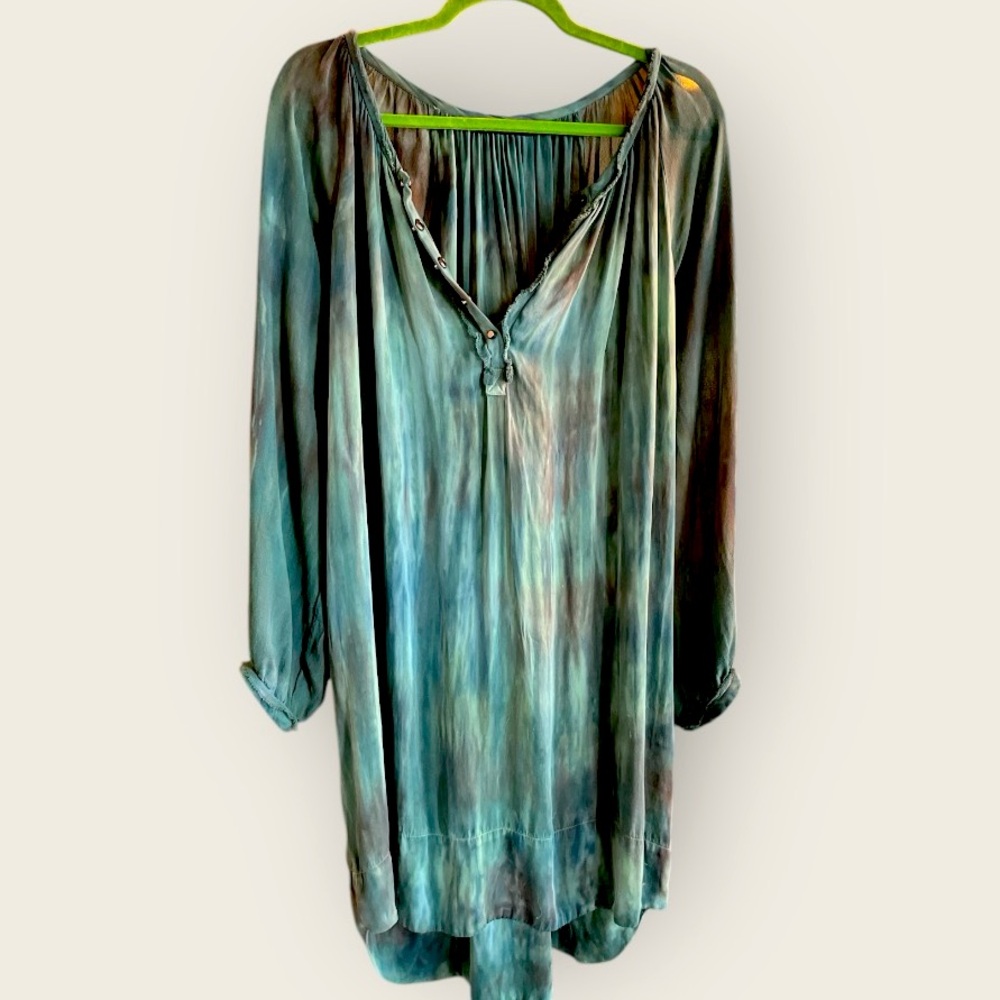 Gypsy 05 boho 100% silk dress